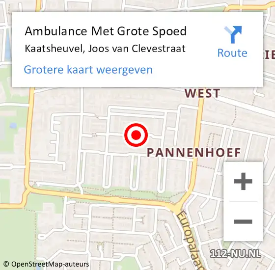 Locatie op kaart van de 112 melding: Ambulance Met Grote Spoed Naar Kaatsheuvel, Joos van Clevestraat op 23 april 2019 02:04