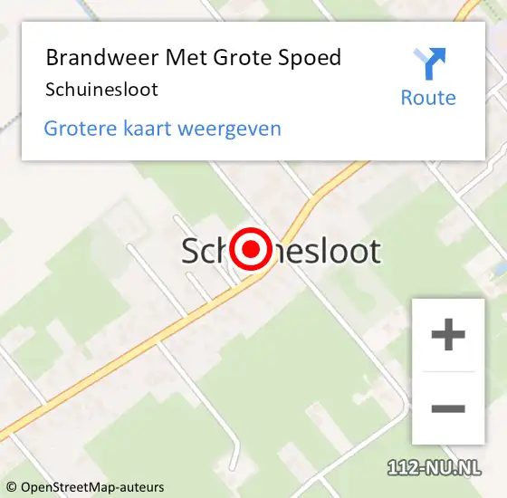 Locatie op kaart van de 112 melding: Brandweer Met Grote Spoed Naar Schuinesloot op 23 april 2019 03:07