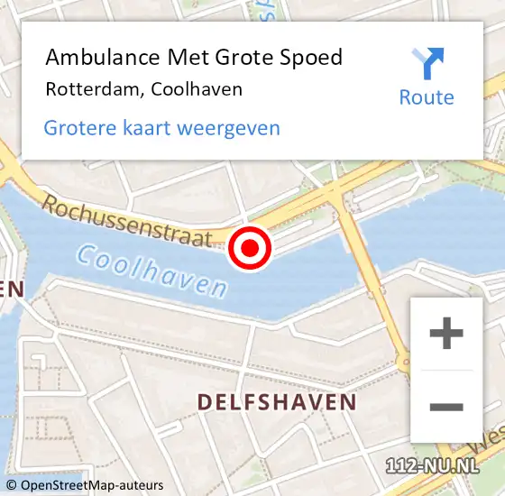 Locatie op kaart van de 112 melding: Ambulance Met Grote Spoed Naar Rotterdam, Coolhaven op 23 april 2019 03:58
