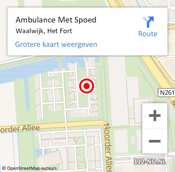Locatie op kaart van de 112 melding: Ambulance Met Spoed Naar Waalwijk, Het Fort op 23 april 2019 04:14