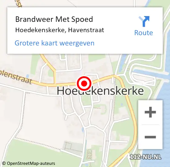 Locatie op kaart van de 112 melding: Brandweer Met Spoed Naar Hoedekenskerke, Havenstraat op 23 april 2019 05:24