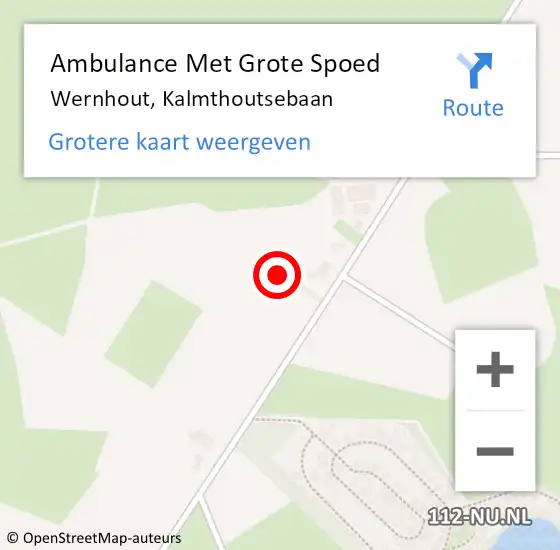 Locatie op kaart van de 112 melding: Ambulance Met Grote Spoed Naar Wernhout, Kalmthoutsebaan op 23 april 2019 05:30