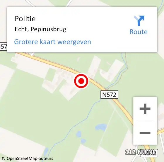 Locatie op kaart van de 112 melding: Politie Echt, Pepinusbrug op 23 april 2019 05:59