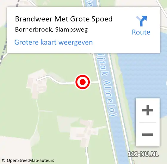 Locatie op kaart van de 112 melding: Brandweer Met Grote Spoed Naar Bornerbroek, Slampsweg op 23 april 2019 07:59