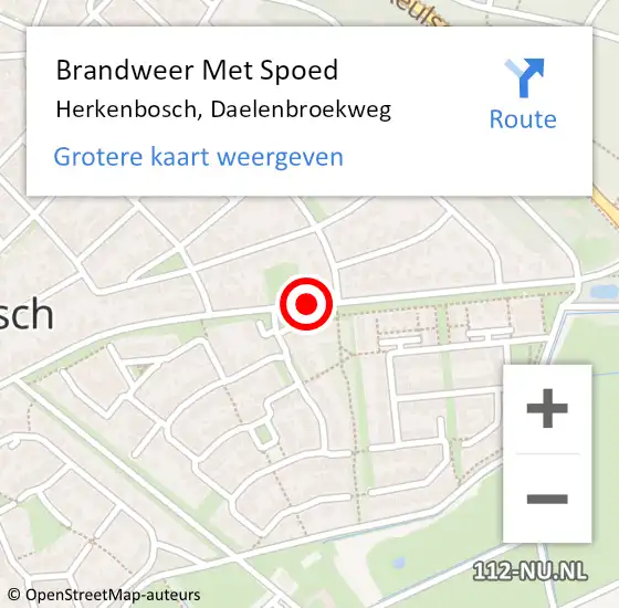 Locatie op kaart van de 112 melding: Brandweer Met Spoed Naar Herkenbosch, Daelenbroekweg op 23 april 2019 08:27