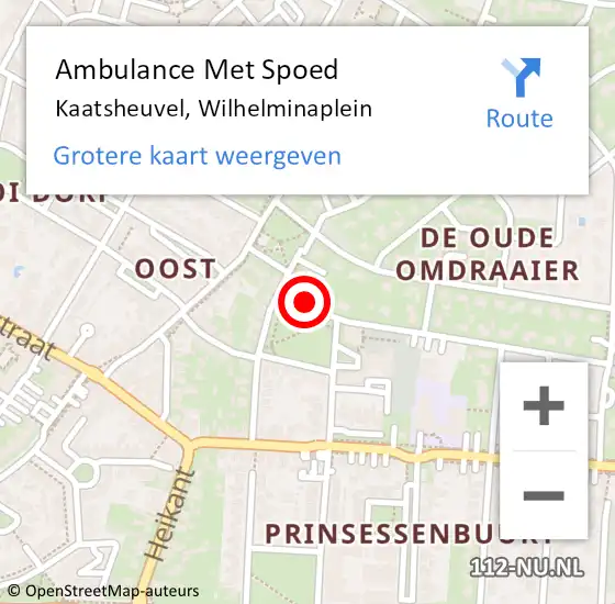 Locatie op kaart van de 112 melding: Ambulance Met Spoed Naar Kaatsheuvel, Wilhelminaplein op 23 april 2019 10:03