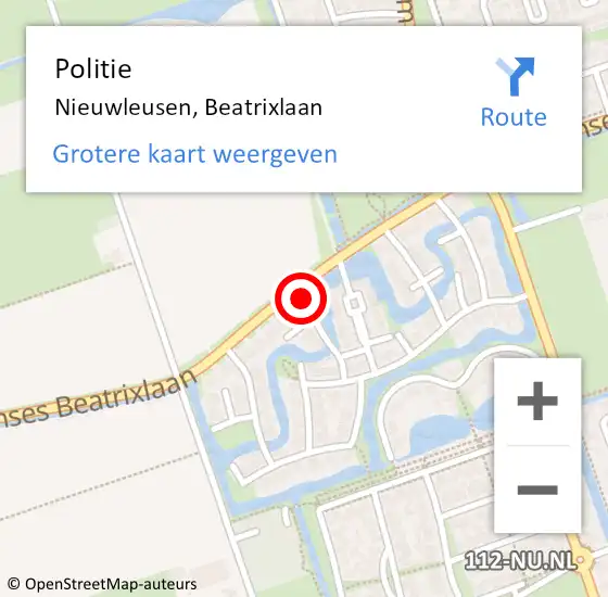 Locatie op kaart van de 112 melding: Politie Nieuwleusen, Beatrixlaan op 23 april 2019 11:20