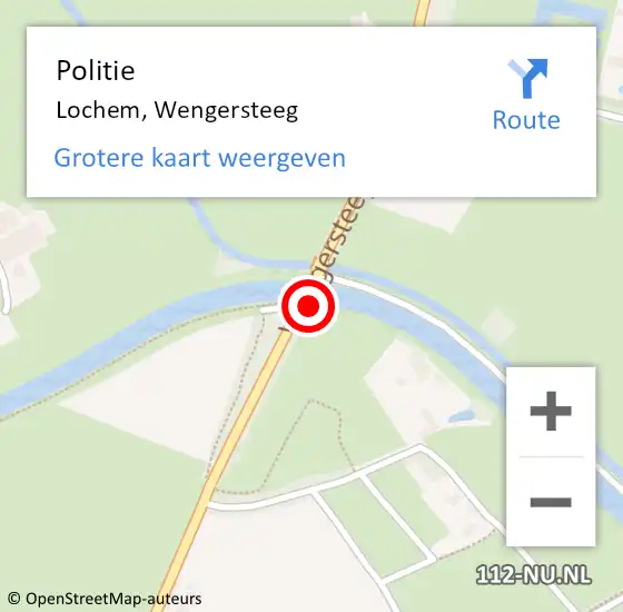 Locatie op kaart van de 112 melding: Politie Lochem, Wengersteeg op 23 april 2019 12:08