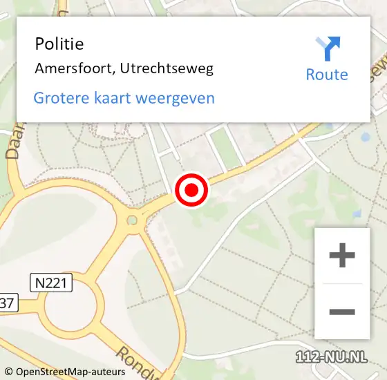 Locatie op kaart van de 112 melding: Politie Amersfoort, Utrechtseweg op 23 april 2019 12:16