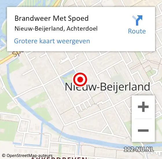 Locatie op kaart van de 112 melding: Brandweer Met Spoed Naar Nieuw-Beijerland, Achterdoel op 23 april 2019 12:55