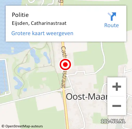 Locatie op kaart van de 112 melding: Politie Eijsden, Catharinastraat op 23 april 2019 13:00