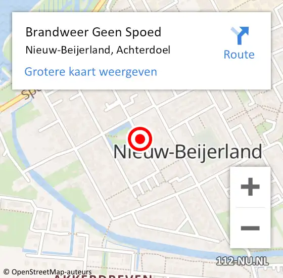 Locatie op kaart van de 112 melding: Brandweer Geen Spoed Naar Nieuw-Beijerland, Achterdoel op 23 april 2019 13:22