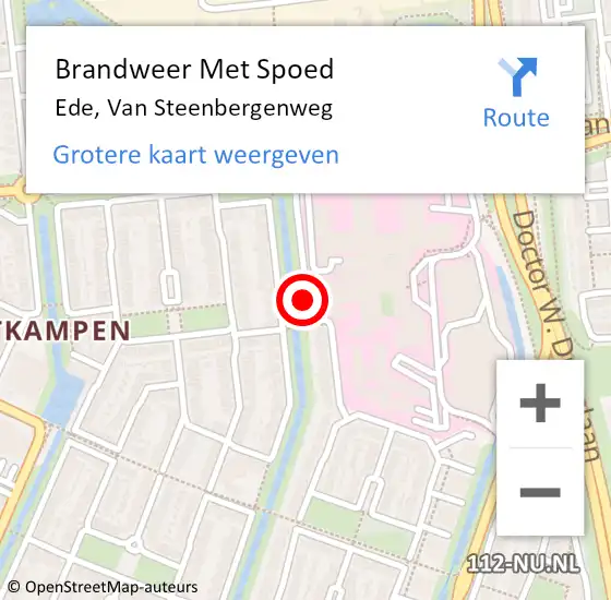 Locatie op kaart van de 112 melding: Brandweer Met Spoed Naar Ede, Van Steenbergenweg op 23 april 2019 13:25