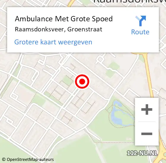 Locatie op kaart van de 112 melding: Ambulance Met Grote Spoed Naar Raamsdonksveer, Groenstraat op 23 april 2019 13:33