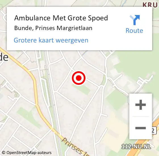 Locatie op kaart van de 112 melding: Ambulance Met Grote Spoed Naar Bunde, Prinses Margrietlaan op 30 maart 2014 10:48