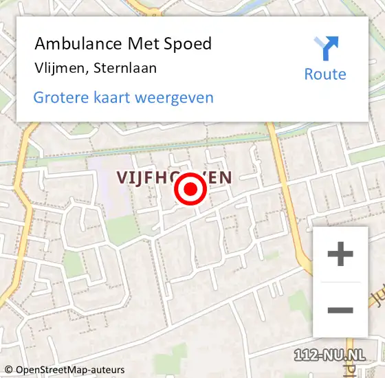 Locatie op kaart van de 112 melding: Ambulance Met Spoed Naar Vlijmen, Sternlaan op 23 april 2019 14:03