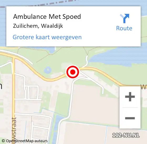 Locatie op kaart van de 112 melding: Ambulance Met Spoed Naar Zuilichem, Waaldijk op 23 april 2019 14:45