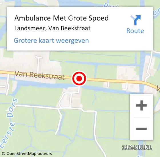 Locatie op kaart van de 112 melding: Ambulance Met Grote Spoed Naar Landsmeer, Van Beekstraat op 23 april 2019 15:20