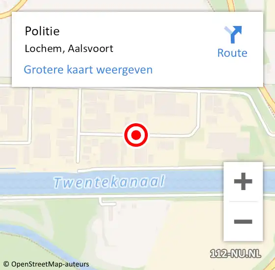 Locatie op kaart van de 112 melding: Politie Lochem, Aalsvoort op 23 april 2019 16:05