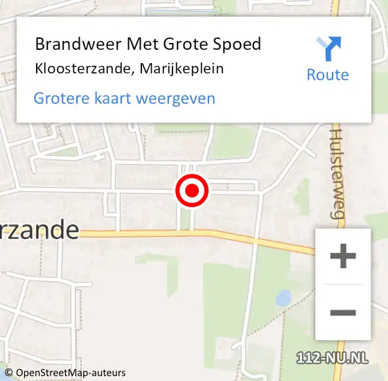 Locatie op kaart van de 112 melding: Brandweer Met Grote Spoed Naar Kloosterzande, Marijkeplein op 23 april 2019 17:03
