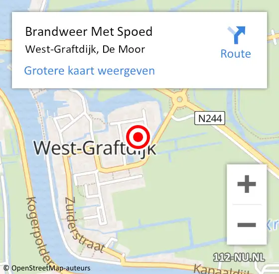 Locatie op kaart van de 112 melding: Brandweer Met Spoed Naar West-Graftdijk, De Moor op 23 april 2019 17:58