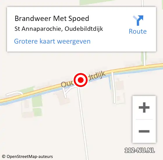 Locatie op kaart van de 112 melding: Brandweer Met Spoed Naar St Annaparochie, Oudebildtdijk op 23 april 2019 18:50