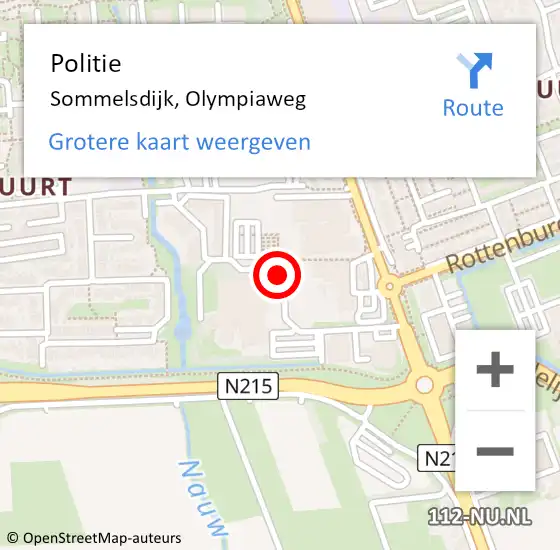 Locatie op kaart van de 112 melding: Politie Sommelsdijk, Olympiaweg op 23 april 2019 19:12