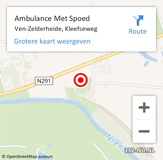 Locatie op kaart van de 112 melding: Ambulance Met Spoed Naar Ven-Zelderheide, Kleefseweg op 30 maart 2014 11:24