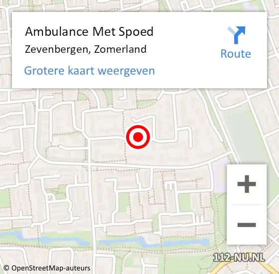 Locatie op kaart van de 112 melding: Ambulance Met Spoed Naar Zevenbergen, Zomerland op 23 april 2019 20:27