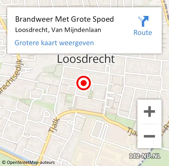 Locatie op kaart van de 112 melding: Brandweer Met Grote Spoed Naar Loosdrecht, Van Mijndenlaan op 23 april 2019 20:37