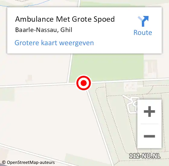 Locatie op kaart van de 112 melding: Ambulance Met Grote Spoed Naar Baarle-Nassau, Ghil op 23 april 2019 21:01