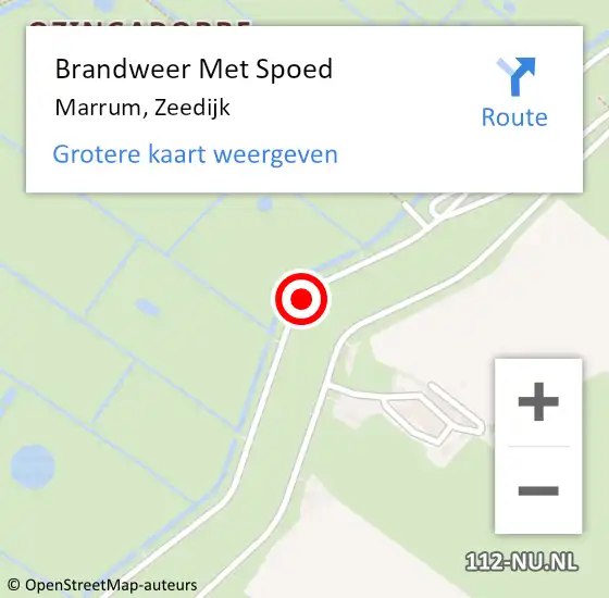 Locatie op kaart van de 112 melding: Brandweer Met Spoed Naar Marrum, Zeedijk op 23 april 2019 21:35