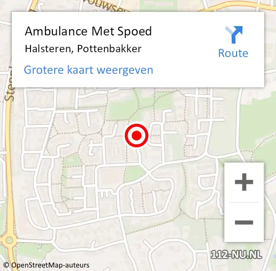 Locatie op kaart van de 112 melding: Ambulance Met Spoed Naar Halsteren, Pottenbakker op 23 april 2019 22:36