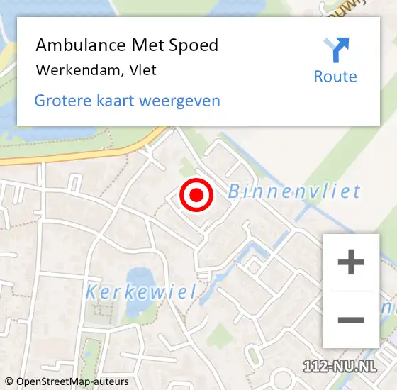 Locatie op kaart van de 112 melding: Ambulance Met Spoed Naar Werkendam, Vlet op 24 april 2019 00:08