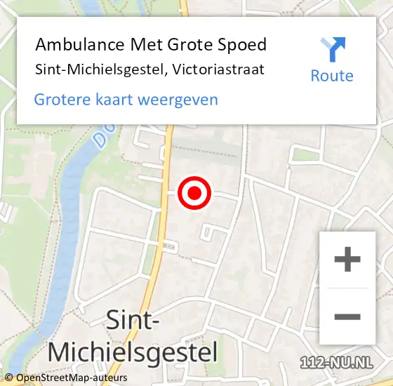 Locatie op kaart van de 112 melding: Ambulance Met Grote Spoed Naar Sint-Michielsgestel, Victoriastraat op 24 april 2019 04:07