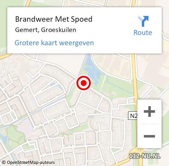 Locatie op kaart van de 112 melding: Brandweer Met Spoed Naar Gemert, Groeskuilen op 24 april 2019 06:20