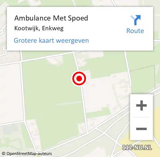 Locatie op kaart van de 112 melding: Ambulance Met Spoed Naar Kootwijk, Enkweg op 24 april 2019 06:33