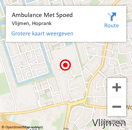 Locatie op kaart van de 112 melding: Ambulance Met Spoed Naar Vlijmen, Hoprank op 24 april 2019 06:36