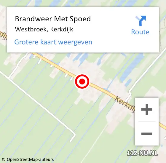 Locatie op kaart van de 112 melding: Brandweer Met Spoed Naar Westbroek, Kerkdijk op 24 april 2019 08:55