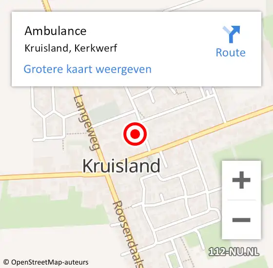 Locatie op kaart van de 112 melding: Ambulance Kruisland, Kerkwerf op 24 april 2019 09:06