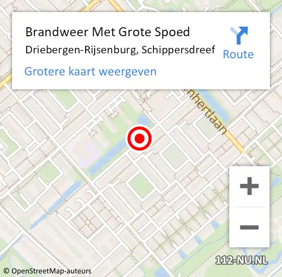 Locatie op kaart van de 112 melding: Brandweer Met Grote Spoed Naar Driebergen-Rijsenburg, Schippersdreef op 24 april 2019 09:47