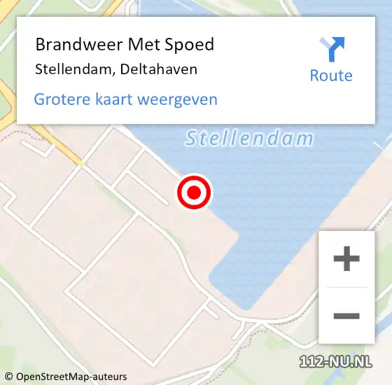 Locatie op kaart van de 112 melding: Brandweer Met Spoed Naar Stellendam, Deltahaven op 24 april 2019 11:09