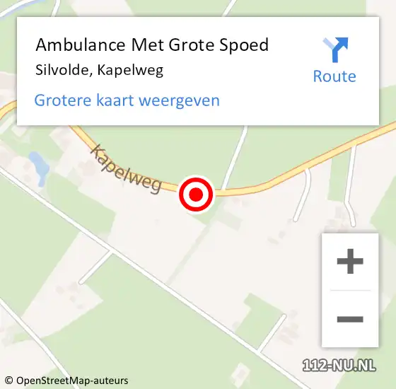 Locatie op kaart van de 112 melding: Ambulance Met Grote Spoed Naar Silvolde, Kapelweg op 24 april 2019 11:46