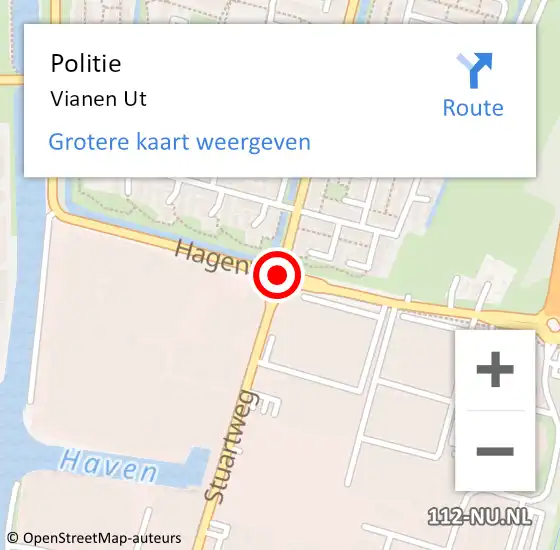 Locatie op kaart van de 112 melding: Politie Vianen Ut op 24 april 2019 12:09