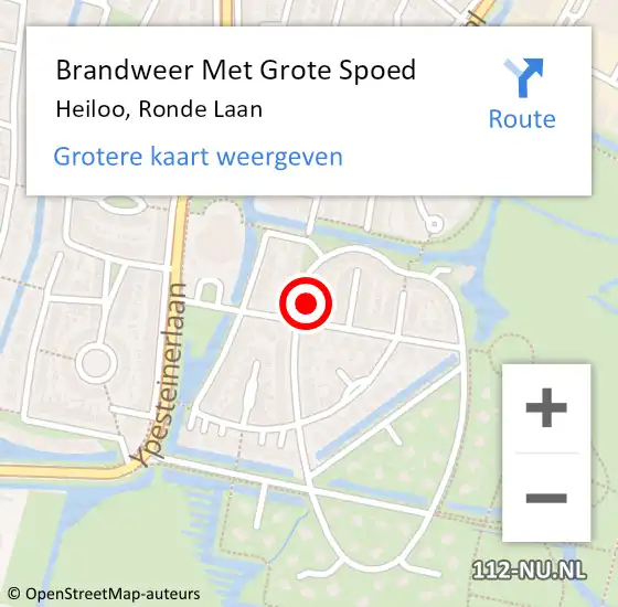 Locatie op kaart van de 112 melding: Brandweer Met Grote Spoed Naar Heiloo, Ronde Laan op 30 maart 2014 12:39