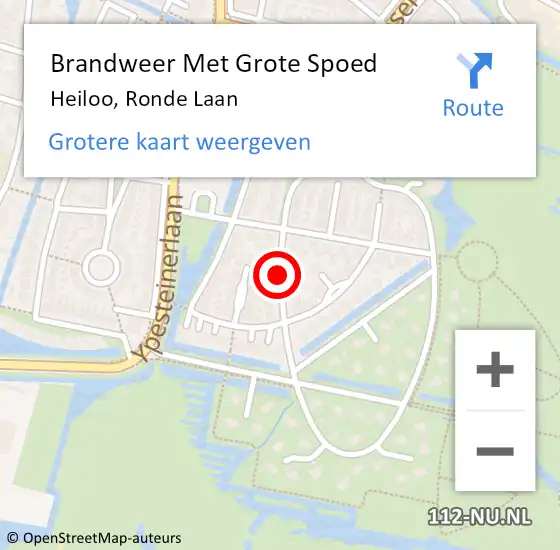 Locatie op kaart van de 112 melding: Brandweer Met Grote Spoed Naar Heiloo, Ronde Laan op 30 maart 2014 12:39