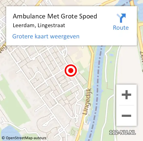 Locatie op kaart van de 112 melding: Ambulance Met Grote Spoed Naar Leerdam, Lingestraat op 24 april 2019 12:46