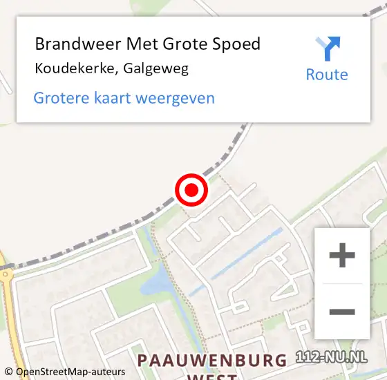 Locatie op kaart van de 112 melding: Brandweer Met Grote Spoed Naar Koudekerke, Galgeweg op 24 april 2019 12:49