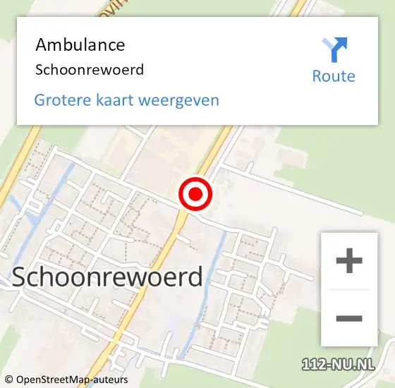 Locatie op kaart van de 112 melding: Ambulance Schoonrewoerd op 24 april 2019 12:51