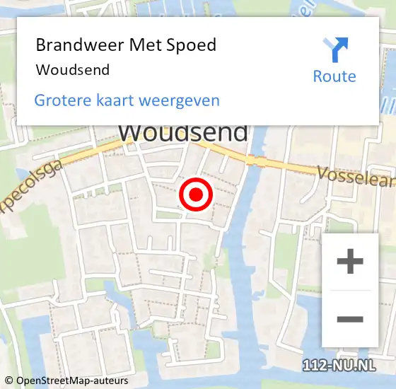 Locatie op kaart van de 112 melding: Brandweer Met Spoed Naar Woudsend op 24 april 2019 14:10